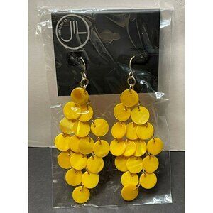 Designs by Jil earrings dangle pierced 4" yellow